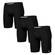 Kit 3 Bermudas Térmicas Torp Masculina Microfibra Sem Costura - PRETO-PRETO