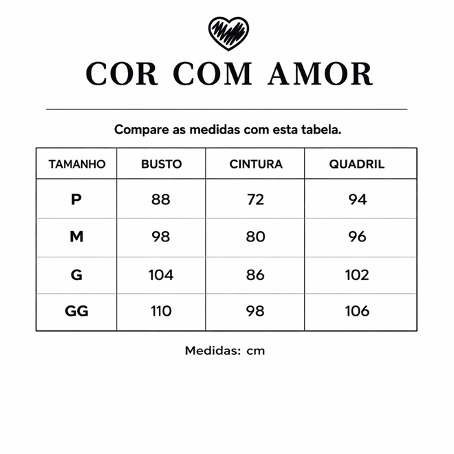 Tabela de Medidas