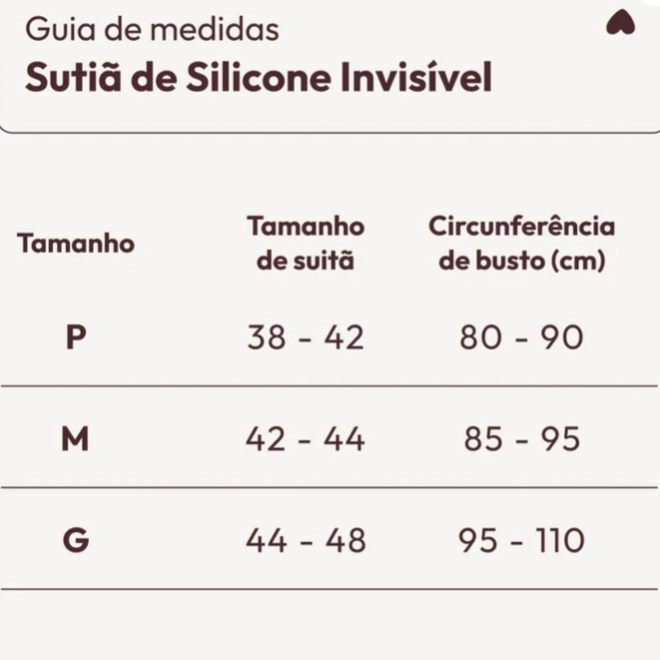 Tabela de Medidas