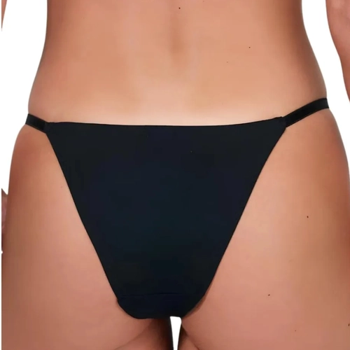 Calcinha Tanga Duloren String Rendado Bicolor Em Microfibra