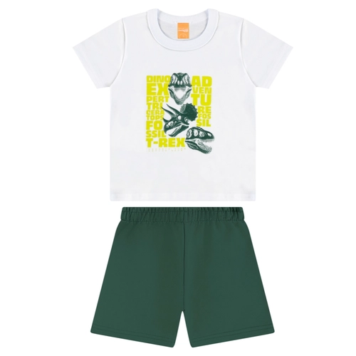 Conjunto Kamylus Infantil Masculino Manga Curta Dinossauro Meia Malha 4/10