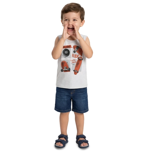 Camiseta Regata Kyly Infantil Masculino Skate Em Algodão 4/8