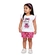 Conjunto Manga Curta Kyly Infantil Feminino Gatinho Com Shorts Em Cotton 1/3 - 0001-BRANCO