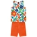 Conjunto Regata Kyly Infantil Feminino Com Bermuda Flores E Urbano Em Cotton 4/8 - 0001-BRANCO