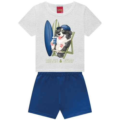 Conjunto Manga Curta Kyly Infantil Masculino Estampas Variadas Em Cotton 1/3
