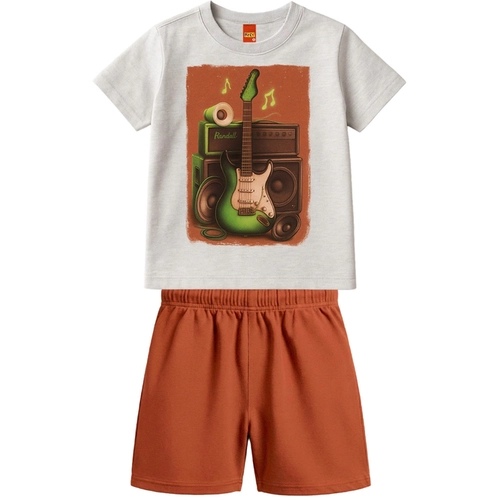 Conjunto Manga Curta Kyly Infantil Masculino Estampas Variadas Em Cotton 4/8