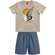 Conjunto Manga Curta Kyly Infantil Masculino Estampas Variadas Em Cotton 4/8 - 8553-AMENDOA