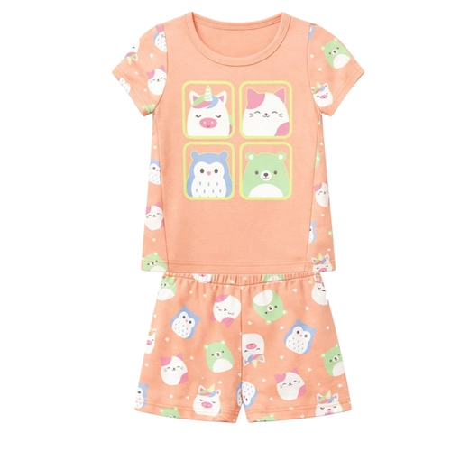 Pijama Manga Curta Kyly Infantil Feminino Bichinhos Em Algodão 4/8