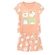 Pijama Manga Curta Kyly Infantil Feminino Bichinhos Em Algodão 4/8 - 300020-LARANJA CORALINA