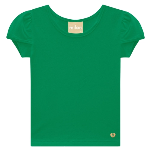 Blusa Manga Curta Milon Infantil Feminina Lisa Em Cotton 4/8