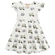Vestido Manga Curta Milon Infantil Feminino Flores Em Cotton 4/8 - 0452-OFFWHITE