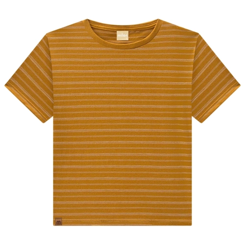 Camiseta Manga Curta Milon Infantil Masculino Listras Em Cotton 10/14