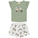 Conjunto Manga Curta Milon Infantil Feminino Com Shorts Em Cotton 4/8 - 700012-VERDECHÁMATCHA