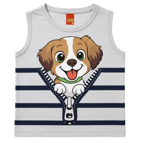Camiseta Regata Kyly Infantil Masculino Cachorrinho Em Cotton 1/3