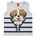 Camiseta Regata Kyly Infantil Masculino Cachorrinho Em Cotton 1/3 - 0467-MESCLAWHITE
