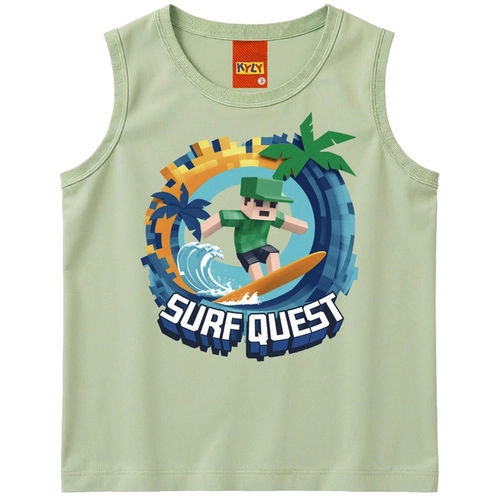 Camiseta Regata Kyly Infantil Masculino Super Quest Bloxy Em Cotton 4/8