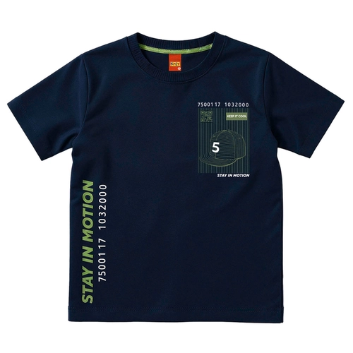Camiseta Manga Curta Kyly Juvenil Masculino Boné Em Cotton 10/16