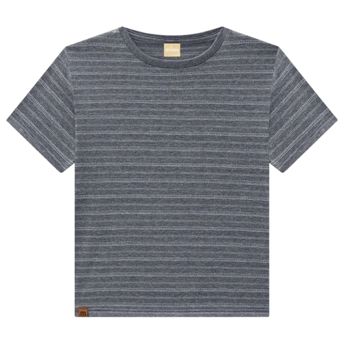 Camiseta Manga Curta Milon Infantil Masculino Listras Em Cotton 4/8
