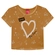 Blusa Manga Curta Kyly Juvenil Feminina Coração Em Cotton 10/16 - 800036-MARROMBRONZE