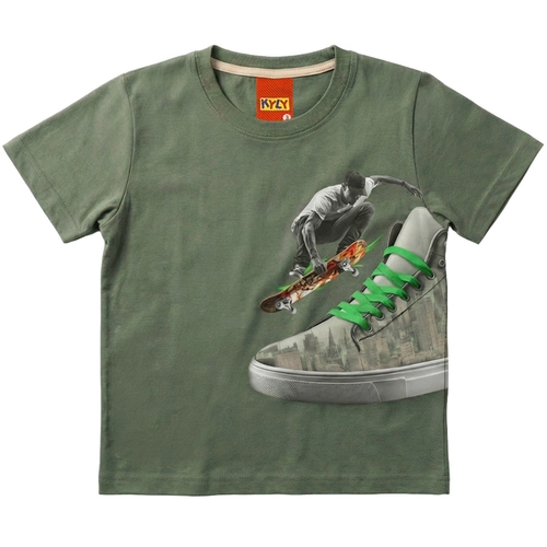 Camiseta Manga Curta Kyly Infantil Masculina Skate Em Cotton 4/8