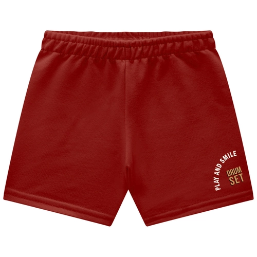 Conjunto Manga Curta Kyly Infantil Masculino Ursinho Baterista Em Cotton 1/3