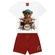 Conjunto Manga Curta Kyly Infantil Masculino Ursinho Baterista Em Cotton 1/3 - 0001-BRANCO