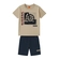 Conjunto Manga Curta Juvenil Masculino Motocicleta Em Cotton 10/16 - 8553-AMENDOA