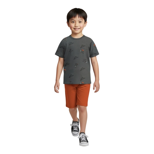 Conjunto Manga Curta Alakazoo! Infantil Masculino Com Bermuda Em Algodão 4/10