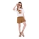 Conjunto Manga Curta Alakazoo! Infantil Feminino Gatinho Cowboy Em Algodão 4/10 - 019545-MARROM CAMMEL