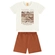Conjunto Manga Curta Kamylus Infantil Masculino Dinossauro Em Meia Malha Penteada 4/10 - OFF WHITE-OFF WHITE