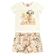 Conjunto Manga Curta Kamylus Infantil Feminino Bichinhos Em Malha Tchibum E Moletom 1/3 - MANTEIGA-MANTEIGA