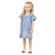Vestido Manga Curta Kamylus Infantil Feminino Em Cotton Jeans 1/3 - AZUL JEANS-AZUL JEANS