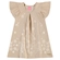 Vestido Manga Curta Kamylus Infantil Feminino Em Cotton Jeans 1/3 - BEGE AREIA-BEGE AREIA