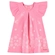 Vestido Manga Curta Kamylus Infantil Feminino Em Cotton Jeans 1/3 - ROSA FLAMINGO-ROSA FLAMINGO