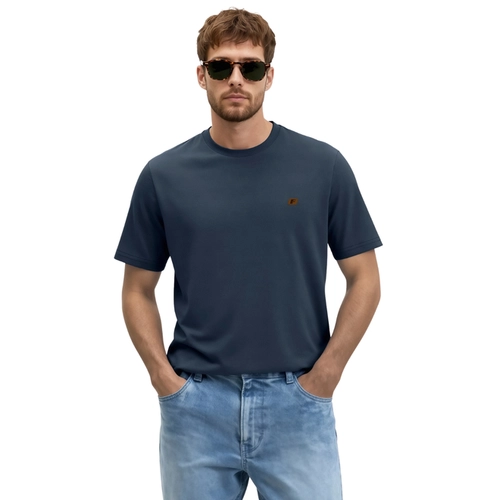 Camiseta Manga Curta Fico Adulto Masculino Texturizado Em Polialgodão