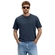 Camiseta Manga Curta Fico Adulto Masculino Texturizado Em Polialgodão - MARINHO-MARINHO-