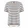 Blusa Manga Curta Lunender Adulto Feminina Mullet Em Viscose - LINHO/MARINHO-LINHO/MARINHO