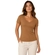 Blusa Manga Curta Lunender Adulto Feminina Canelada Em Viscose - MARROM CAMMEL-MARROM CAMMEL