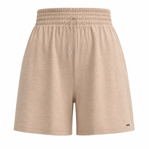 Bermuda Shorts Lunender Adulto Feminino Cintura Alta Malha Em Viscose