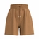 Bermuda Shorts Lunender Adulto Feminino Cintura Alta Malha Em Viscose - MARROM CAMMEL-MARROM CAMMEL
