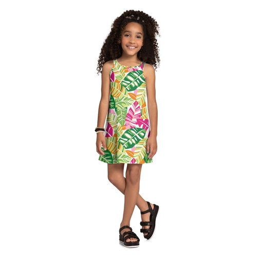 Vestido Regata Kyly Infantil Feminino Natureza Em Algodão