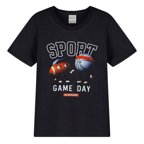 Camiseta Manga Curta Alakazoo! Infantil Masculino Esportes Em Algodão 1/3