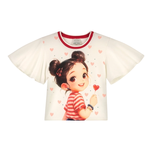 Conjunto Manga Curta Alakazoo! Infantil Feminino Com Shorts Garotinha Em Malha 4/10