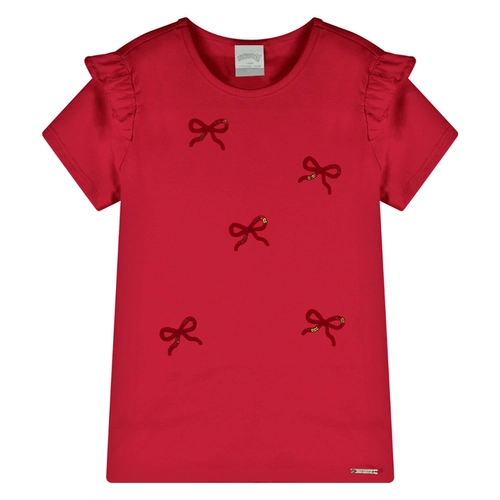Blusa Manga Curta Alakazoo! Infantil Feminina Lacinhos Em Cotton 4/10