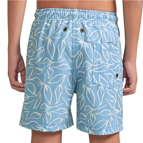 Shorts Praia Mash Masculino Infantil Folhagens Em Polielastano