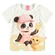 Blusa Manga Curta Kamylus Infantil Feminina Animaizinhos Em Malha Tchibum 4/10 - OFF WHITE-OFF WHITE