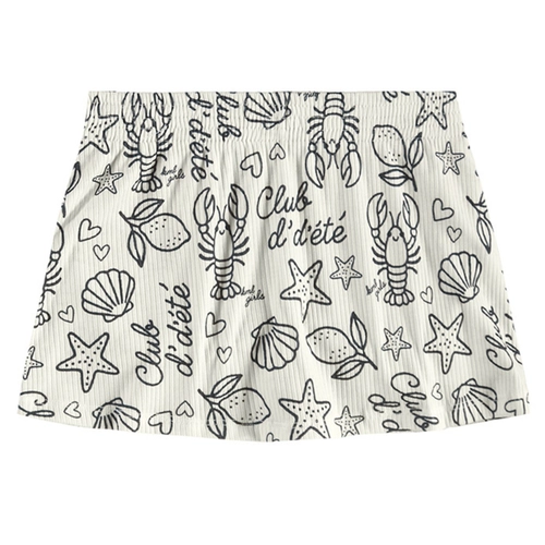 Conjunto Regata Kamylus Juvenil Feminino Mar Com Short Saia Em Malha Canelada 12/16