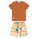 Conjunto Manga Curta Kamylus Infantil Masculino Animaizinhos Em Meia Malha Penteada 1/3 - MARROM ARG-MARROM ARG