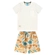 Conjunto Manga Curta Kamylus Infantil Masculino Animaizinhos Em Meia Malha Penteada 1/3 - OFF WHITE-OFF WHITE