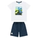 Conjunto Manga Curta Kamylus Infantil Masculino Dinossauro Em Meia Malha Penteada 1/3 - BRANCO NO-BRANCO NO